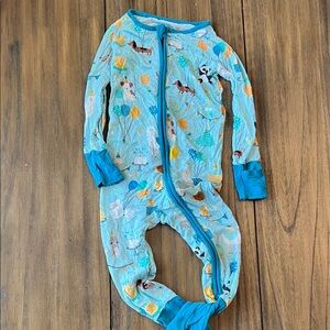 Little Sleepies Blue Party Animals 12-18mo zippy